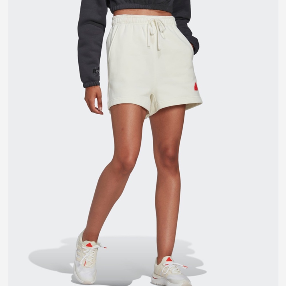 adidas Women's Sportswear Sweat Shorts-Off-White